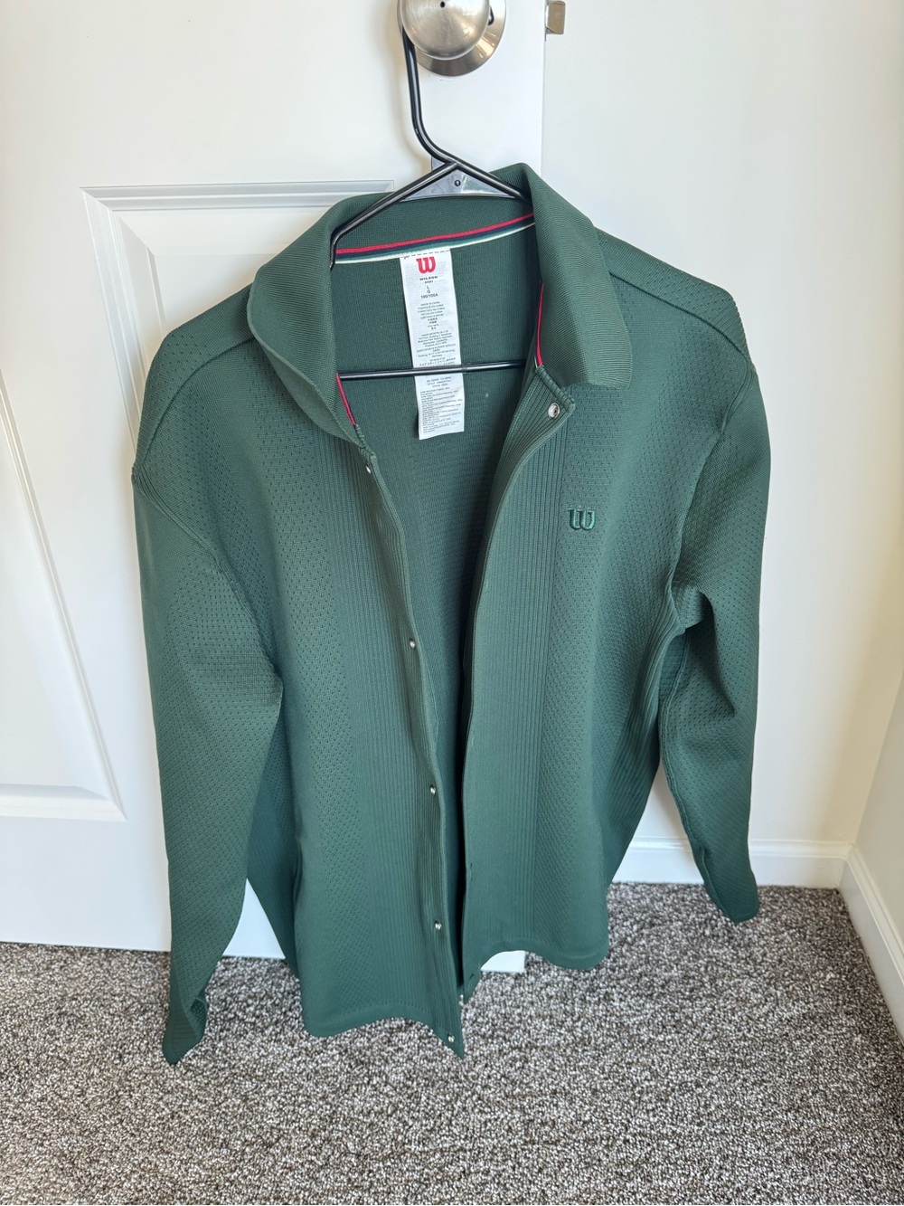 Wilson Men's Forest Green Snap-Front Knit Jacket